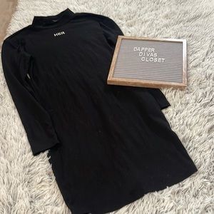 Long Sleeve mock neck midi dress